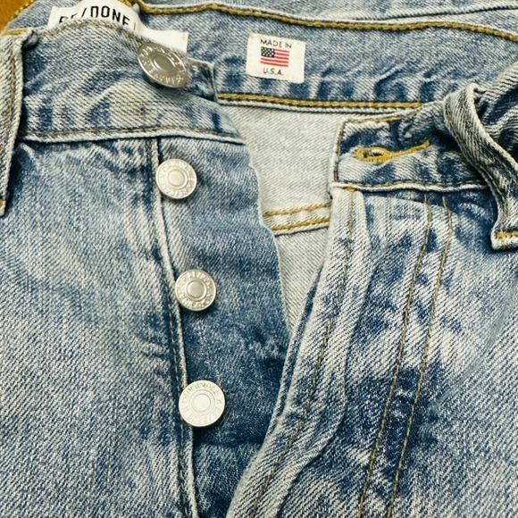 Re Done High Rise Crop Flare Button Fly Jeans Light Wash 28 - Picture 4 of 11